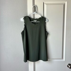 {Pleione} Sage Scalloped Top